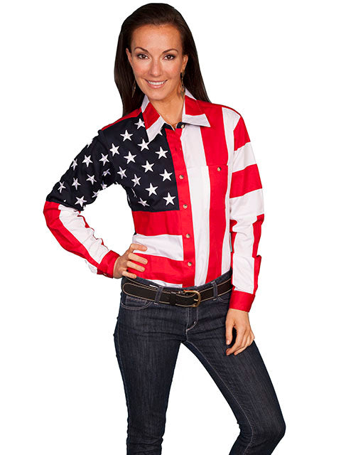 SCULLY- Women's Patriotic Button Down