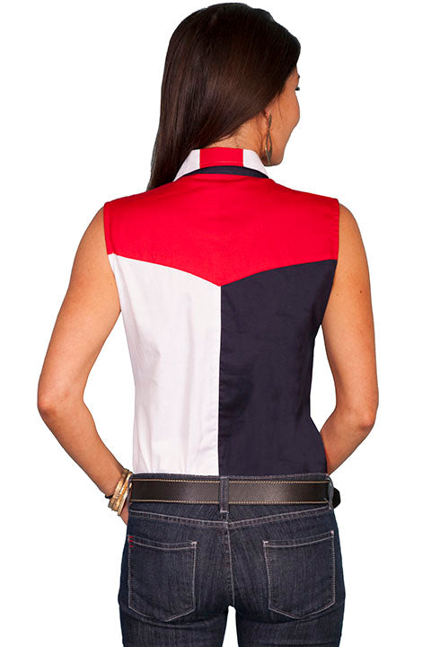 SCULLY- Women's Patriotic Button Down (SLEEVELESS)