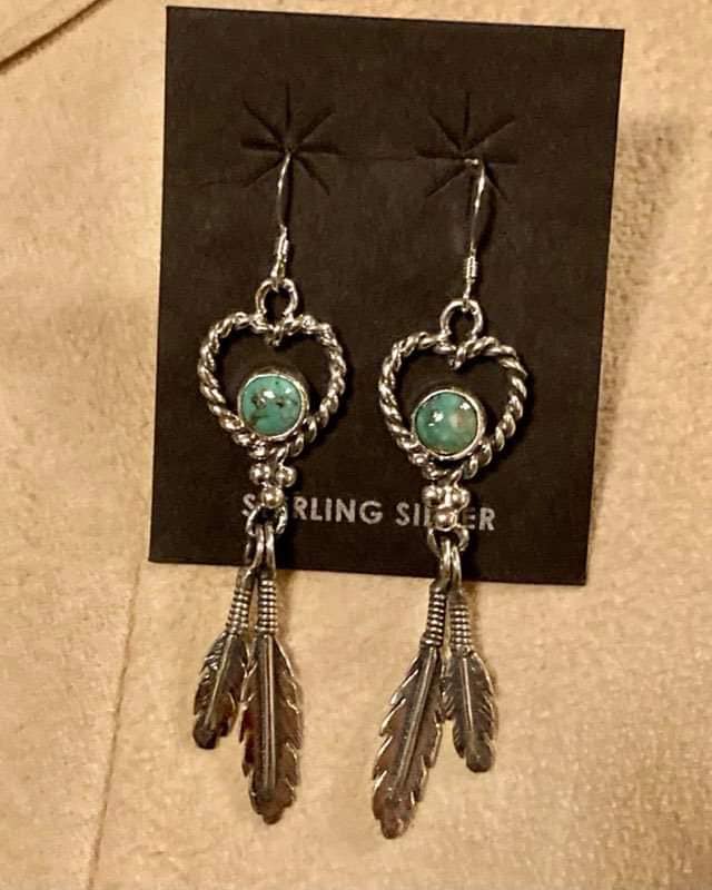 Roped my Heart: Turquoise and Sterling Silver Earrings