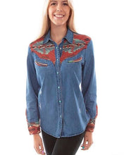 Load image into Gallery viewer, Scully Denim &amp; Aztec Button Down Top