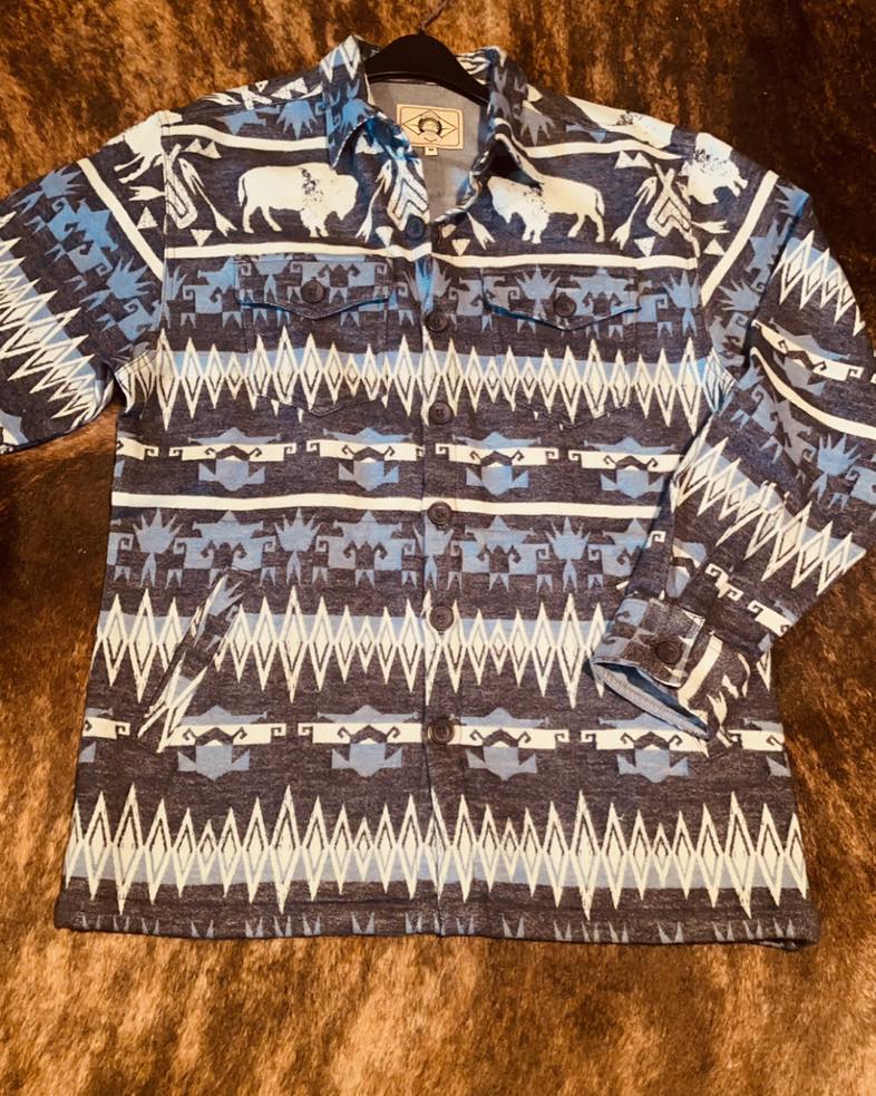 Men's Everyday Shackets:  Soft Cotton Buffalo Print