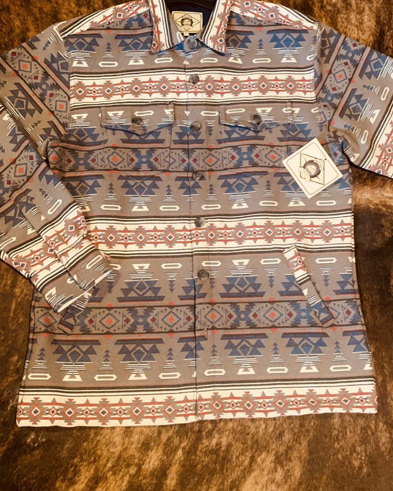 Mens Everyday Shackets: Aztec/ Buckaroo