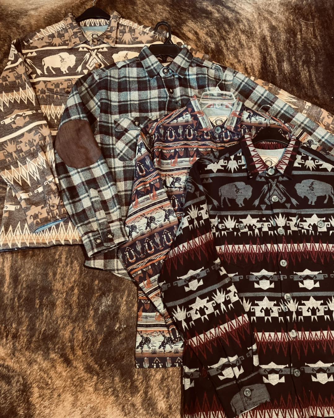 Mens Everyday Shackets: Aztec/ Buckaroo