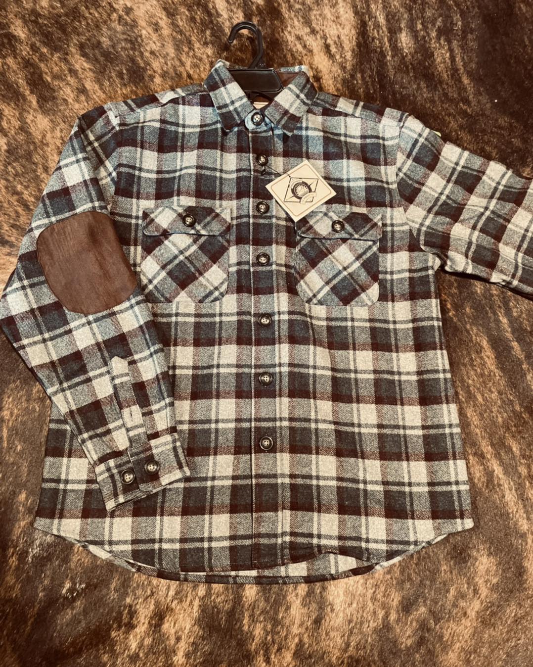 Men's Everyday Shackets:  Soft Cotton Buffalo Print