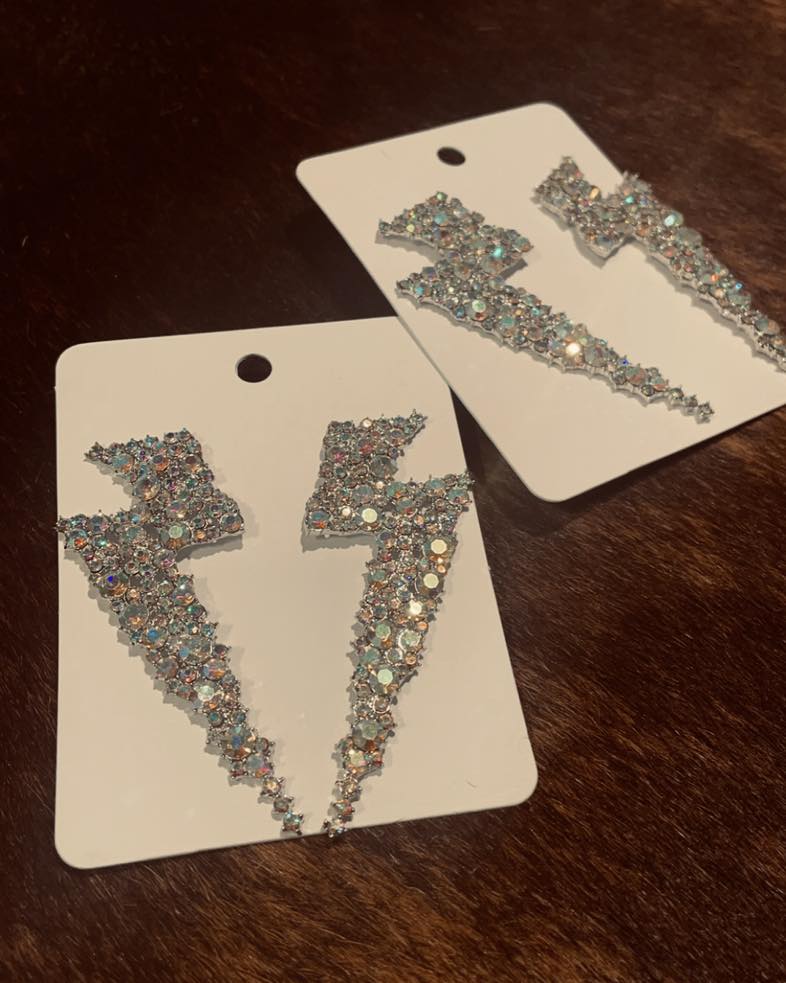 Rhinestones and Lightening Earrings