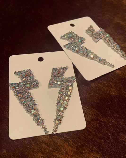 Rhinestones and Lightening Earrings