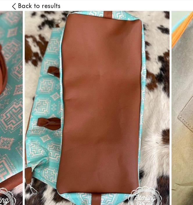 Baby Blue Aztec Weekend Tote