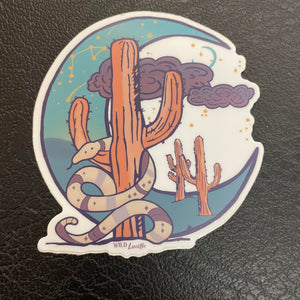 Desert Cactus & Moon Decal Sticker