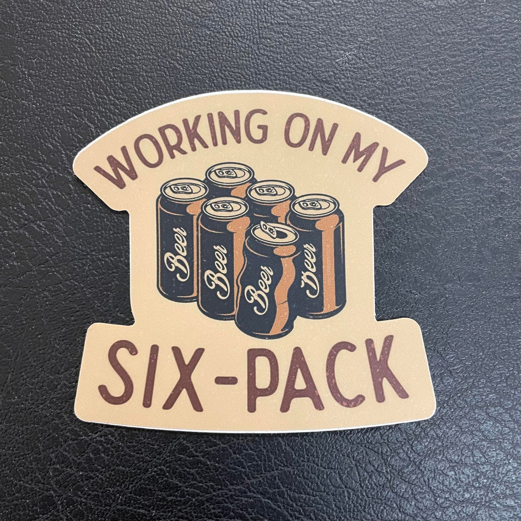 Working on My Six Pack Decal Sticker