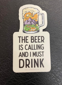 The Beer is Calling Decal Sticker