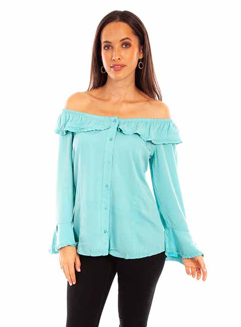 Scully: Off-the-Shoulder Button Down