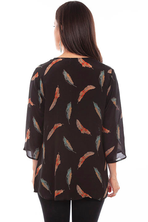 Scully: Feather Print Blouse