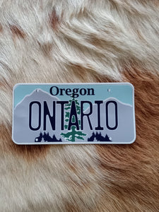 Ontario, Oregon Licence Plate Decal Sticker