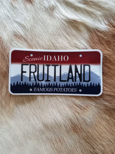 Fruitland, Idaho Licence Plate Decal Sticker