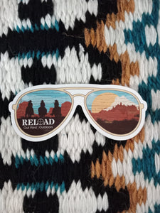 RELOAD Logo Aviator Sunglasses Decal Sticker