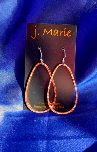 Oval Hammered Copper Earrings