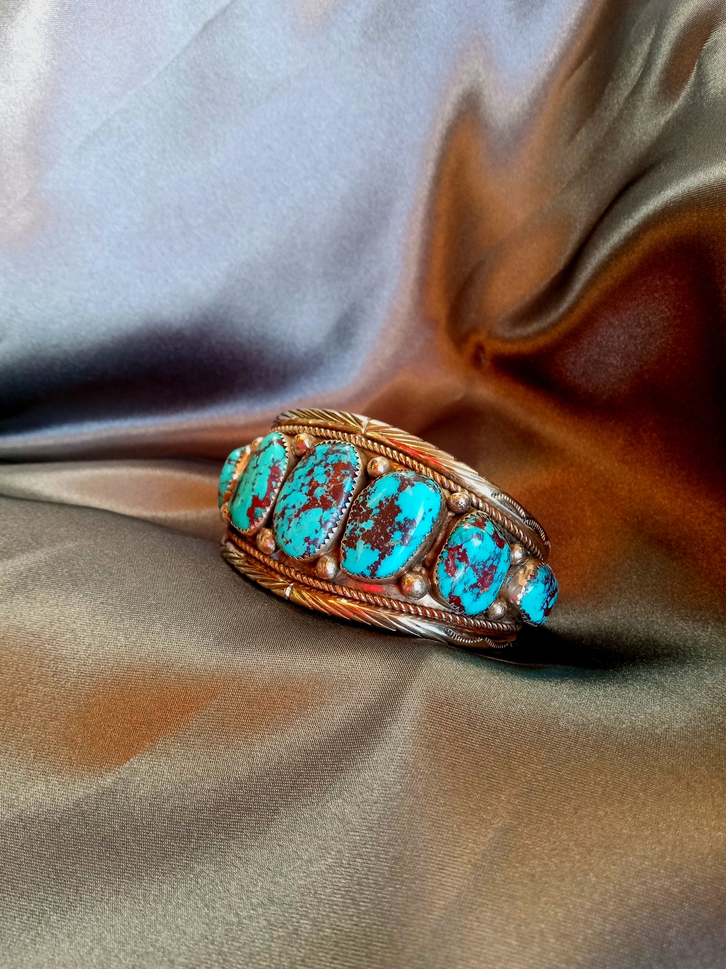 One of a kind Navajo Turquoise and Sterling Silver Cuff