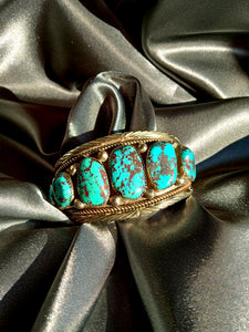 One of a kind Navajo Turquoise and Sterling Silver Cuff