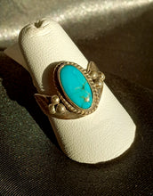 Load image into Gallery viewer, Turquoise and Sterling Silver Ring with oval stone