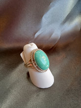 Load image into Gallery viewer, Turquoise and Sterling Silver Ring with Light Stone