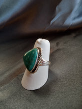 Load image into Gallery viewer, Turquoise Triangular Stone and Sterling Silver Ring