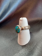 Load image into Gallery viewer, Round Turquoise Stone and Sterling Silver Ring