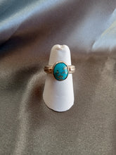 Load image into Gallery viewer, Round Turquoise Stone and Sterling Silver Ring
